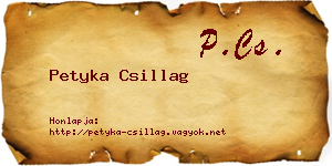 Petyka Csillag névjegykártya